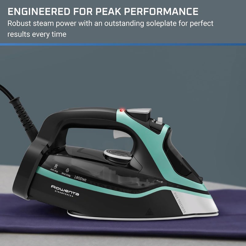 Rowenta Steam Force Stainless Steel Soleplate Steam Iron for Clothes, 400 Microsteam Holes, 1800 Watts, Ironing, Fabric Steamer, Garment Steamer, Digital Display, Precision Tip, DW9440 - Image 5